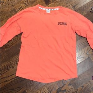 PINK VICTORIA SECRET hot pink crew neck